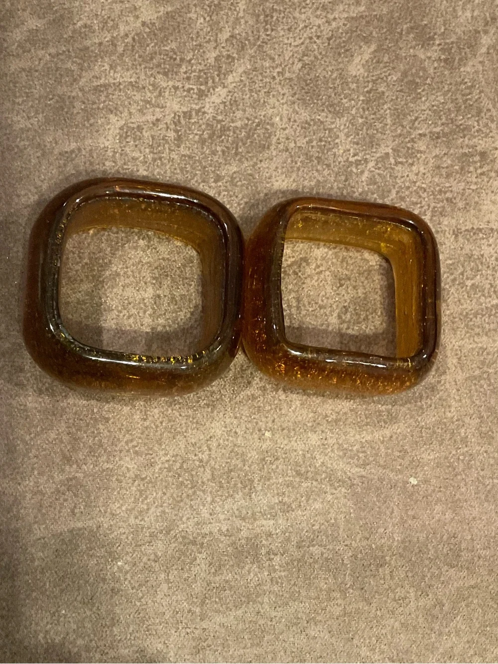 Crate and Barrel Square Amber Napkin Rings